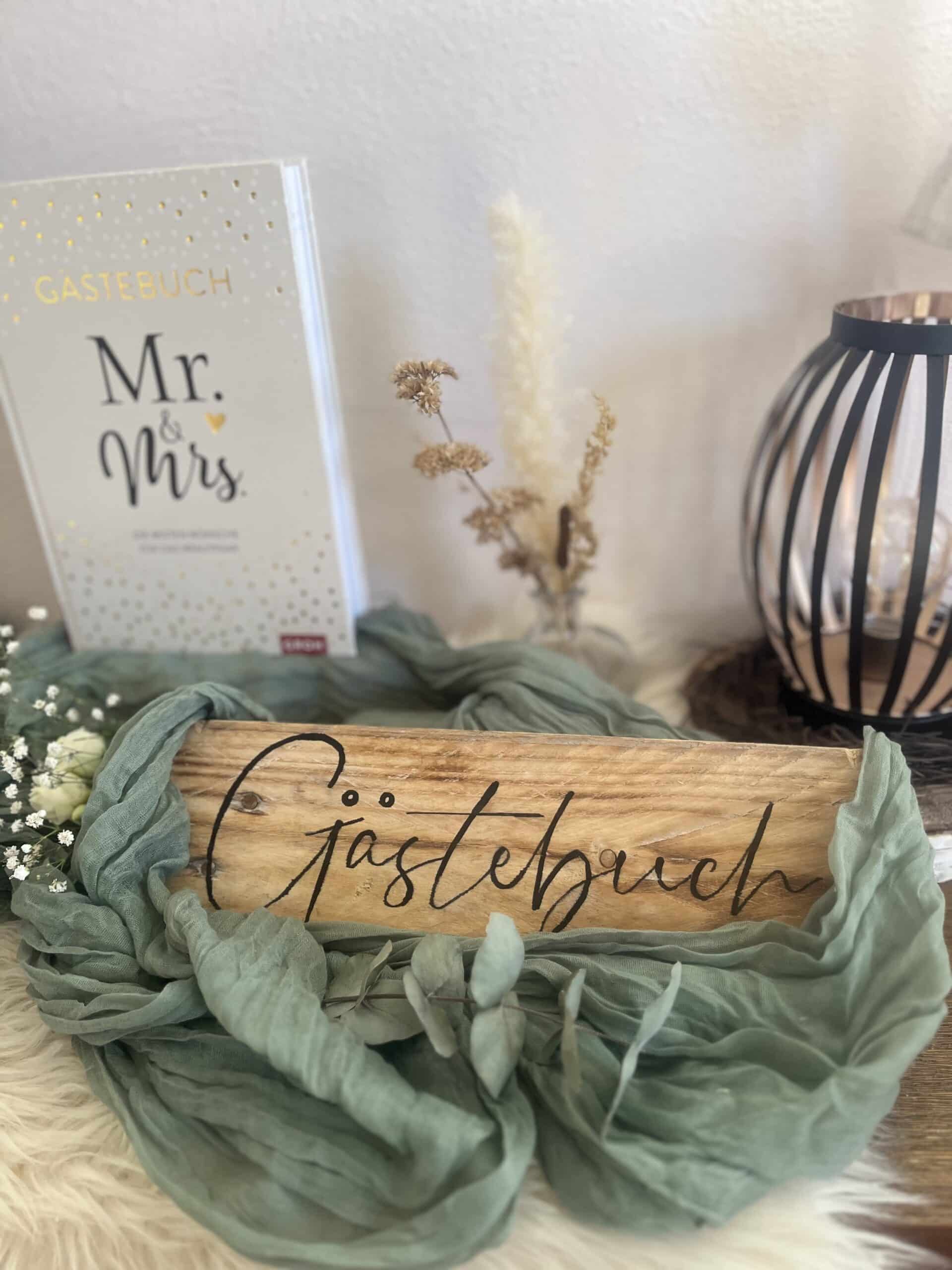Gästebuch Schild Brett